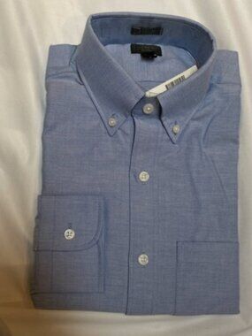 J. Crew Men's Light Blue Organic cotton oxford shirt, Extra Small